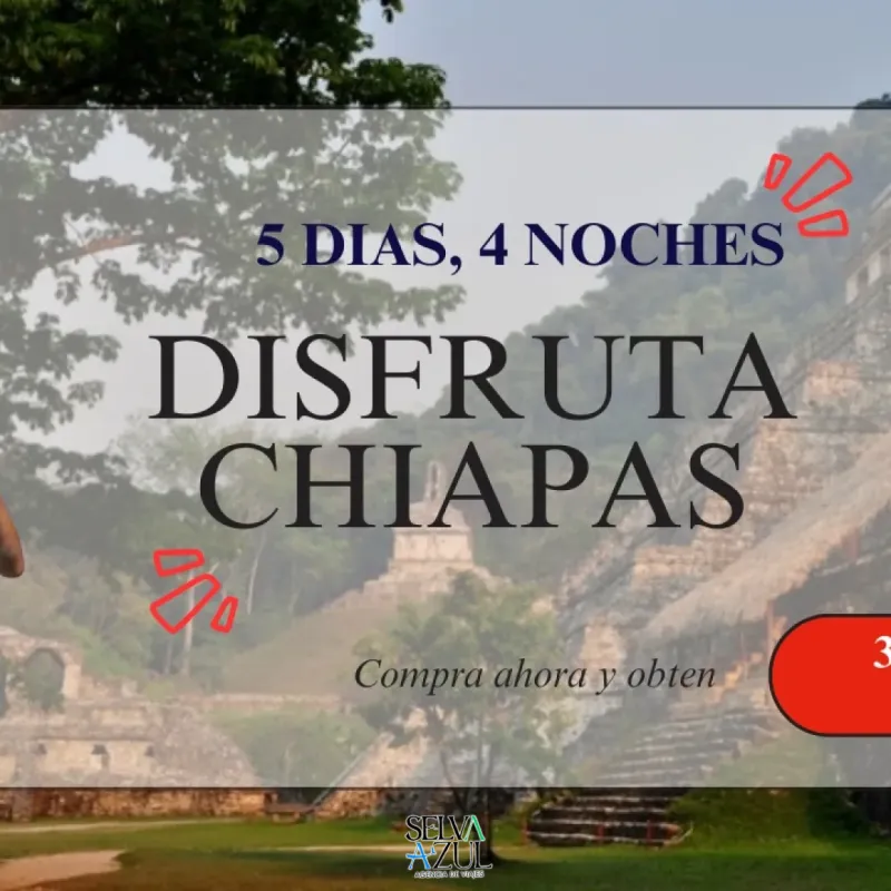 Disfruta Chiapas 5 días 4 noches. 2x1